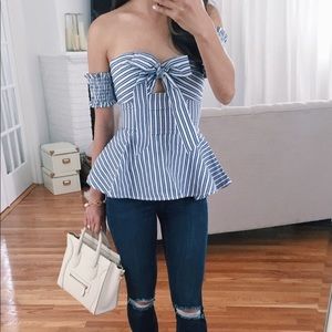 Bebe off the shoulder top. Sold out everywhere.